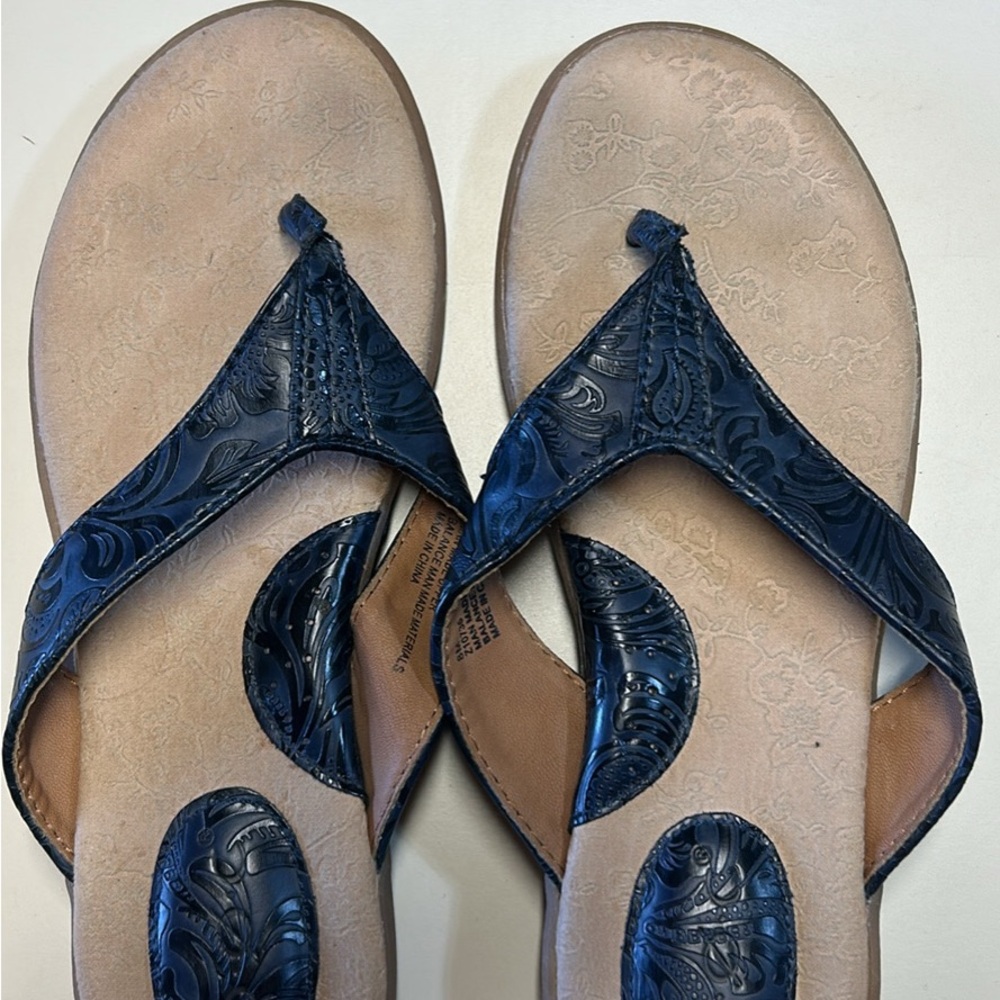 BOC  Blue Embossed Sandals